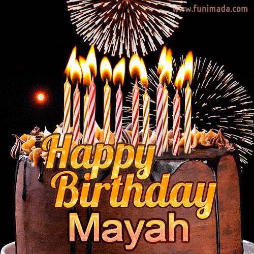 Chocolate Happy Birthday Cake for Mayah (GIF)
