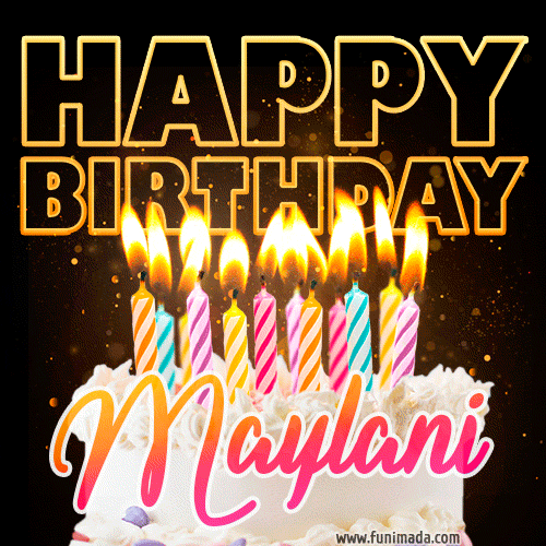 Maylani - Animated Happy Birthday Cake GIF Image for WhatsApp