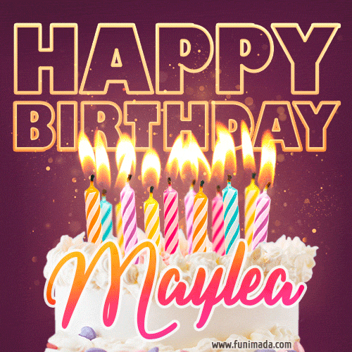 Maylea - Animated Happy Birthday Cake GIF Image for WhatsApp
