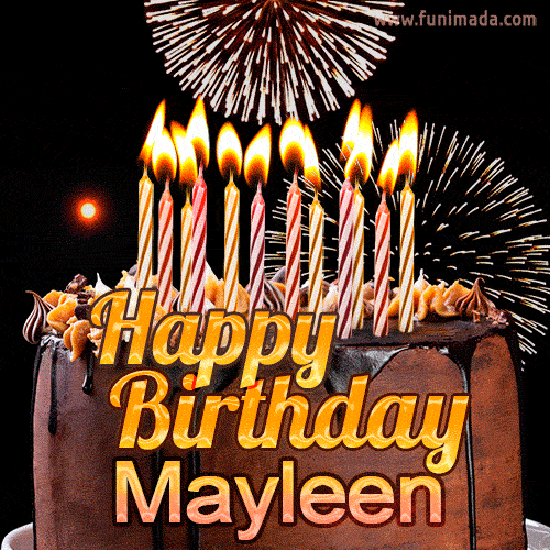 Chocolate Happy Birthday Cake for Mayleen (GIF)