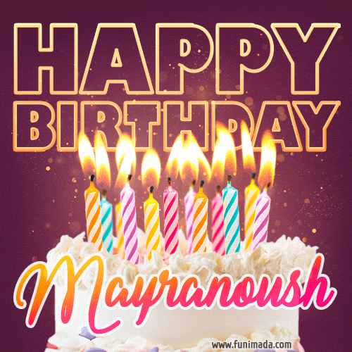 Mayranoush - Animated Happy Birthday Cake GIF Image for WhatsApp