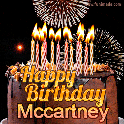 Chocolate Happy Birthday Cake for Mccartney (GIF)