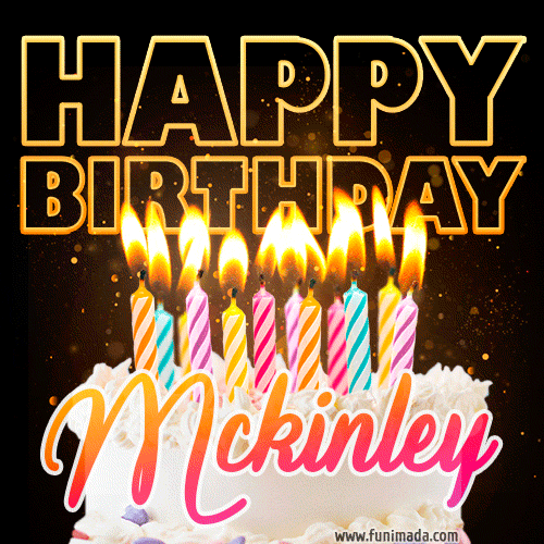 Mckinley - Animated Happy Birthday Cake GIF for WhatsApp