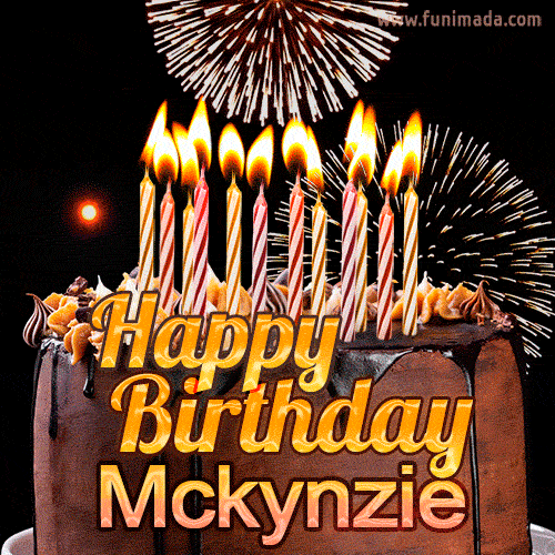 Chocolate Happy Birthday Cake for Mckynzie (GIF)