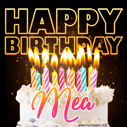 Mea - Animated Happy Birthday Cake GIF Image for WhatsApp