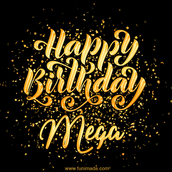 Happy Birthday Card for Mega - Download GIF and Send for Free