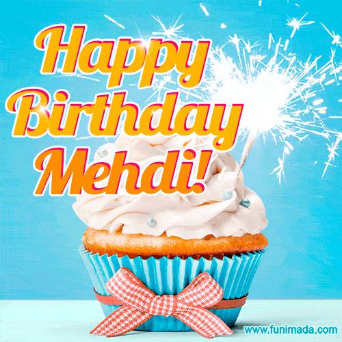 Happy Birthday, Mehdi! Elegant cupcake with a sparkler.