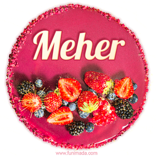 Happy Birthday Cake with Name Meher - Free Download