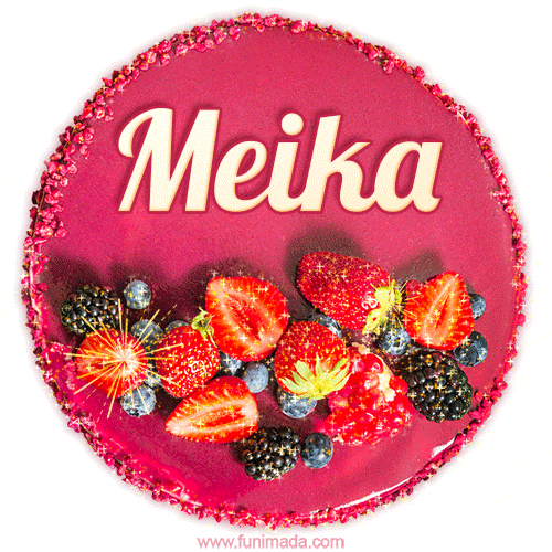 Happy Birthday Cake with Name Meika - Free Download