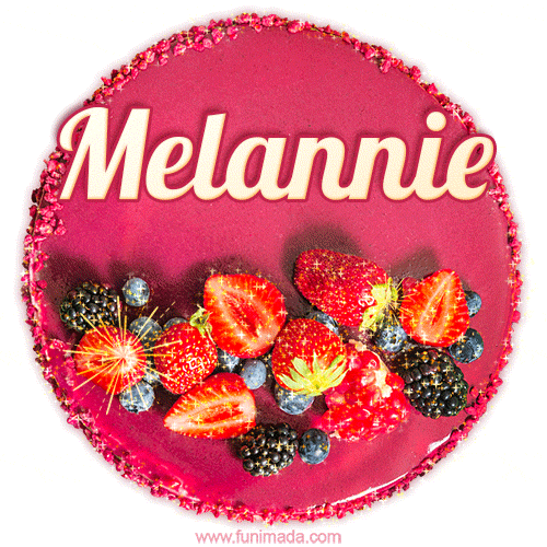 Happy Birthday Cake with Name Melannie - Free Download