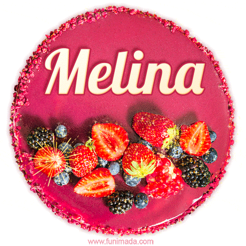 Happy Birthday Cake with Name Melina - Free Download