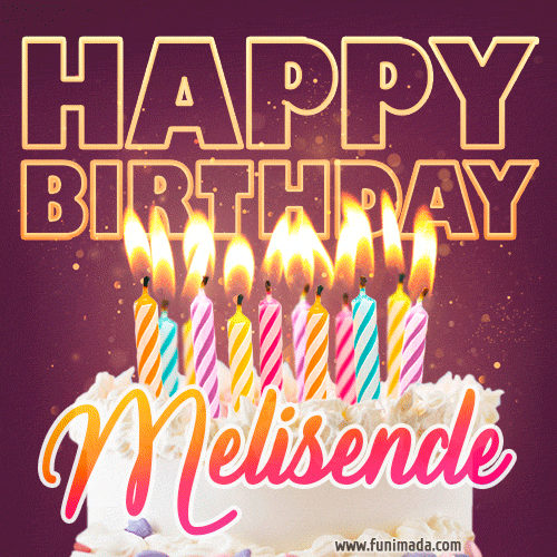 Melisende - Animated Happy Birthday Cake GIF Image for WhatsApp