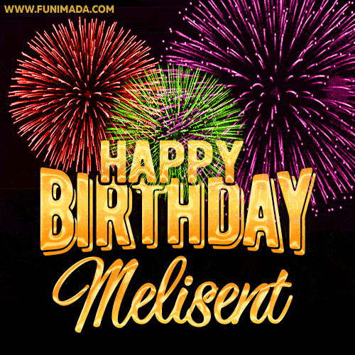 Wishing You A Happy Birthday, Melisent! Best fireworks GIF animated greeting card.