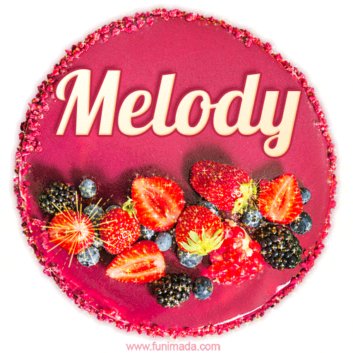 Happy Birthday Cake with Name Melody - Free Download