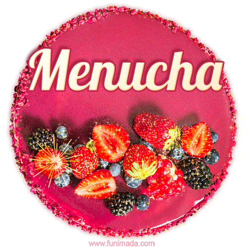 Happy Birthday Cake with Name Menucha - Free Download