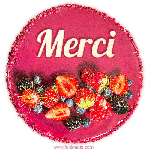 Happy Birthday Cake with Name Merci - Free Download
