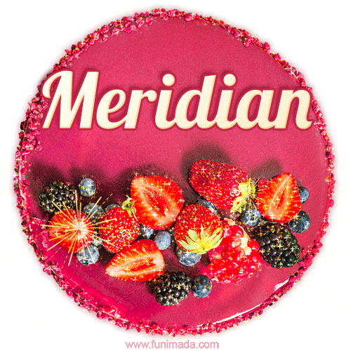 Happy Birthday Cake with Name Meridian - Free Download