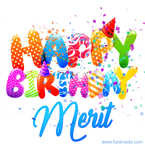 Happy Birthday Merit - Creative Personalized GIF With Name