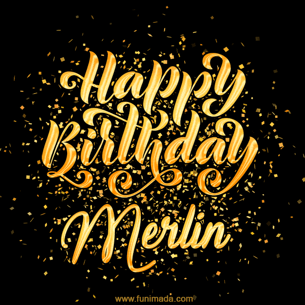 Happy Birthday Card for Merlin - Download GIF and Send for Free