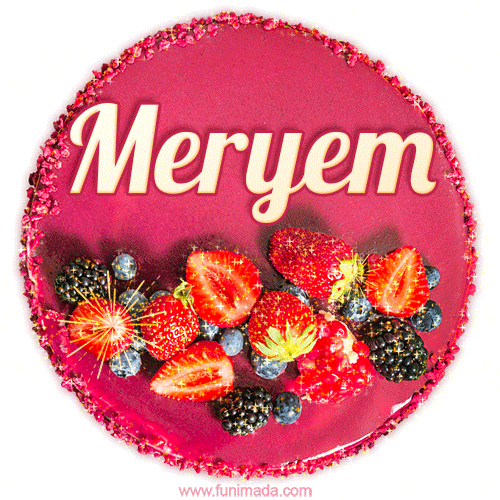 Happy Birthday Cake with Name Meryem - Free Download