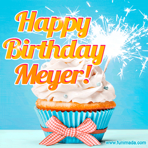 Happy Birthday, Meyer! Elegant cupcake with a sparkler.