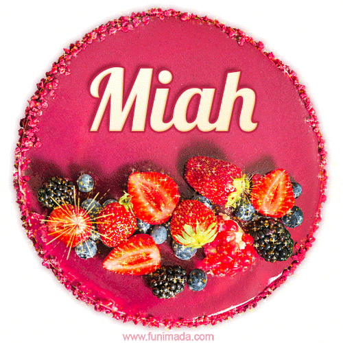 Happy Birthday Cake with Name Miah - Free Download