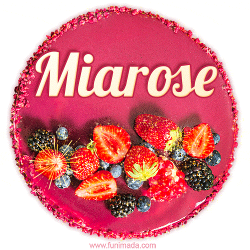 Happy Birthday Cake with Name Miarose - Free Download