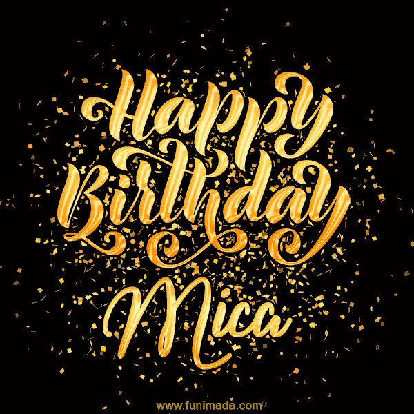 Happy Birthday Card for Mica - Download GIF and Send for Free