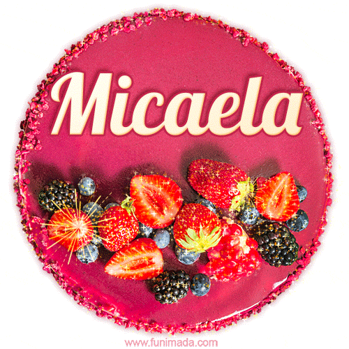 Happy Birthday Cake with Name Micaela - Free Download