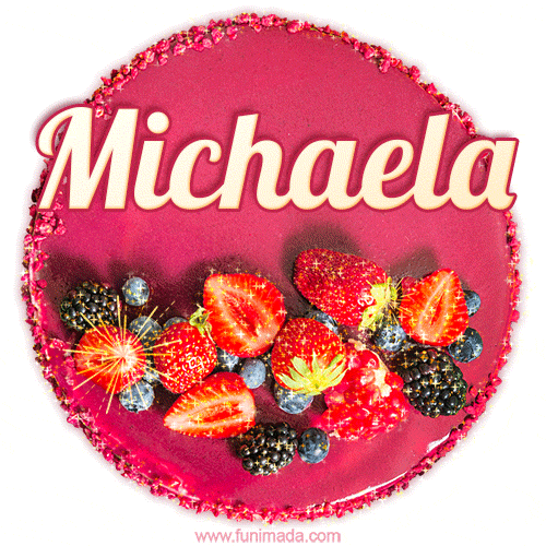 Happy Birthday Cake with Name Michaela - Free Download