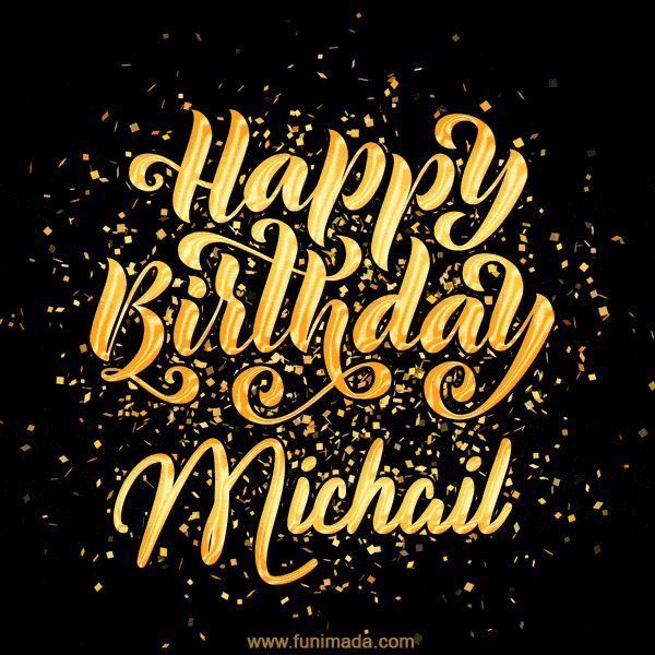 Happy Birthday Card for Michail - Download GIF and Send for Free