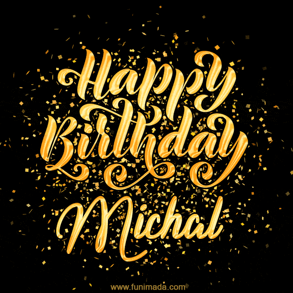 Happy Birthday Card for Michal - Download GIF and Send for Free