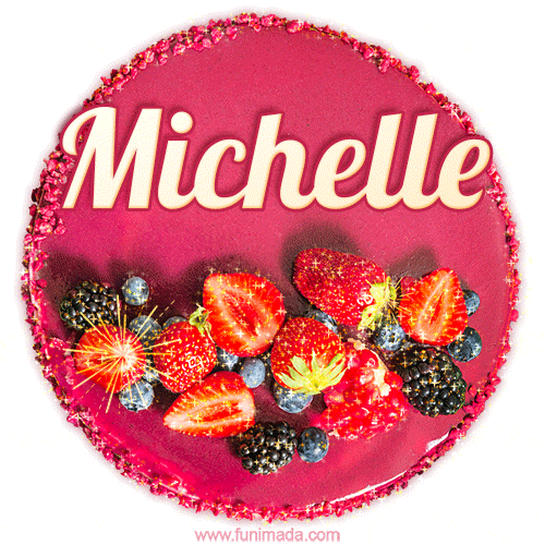 Happy Birthday Cake with Name Michelle - Free Download