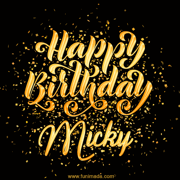 Happy Birthday Card for Micky - Download GIF and Send for Free