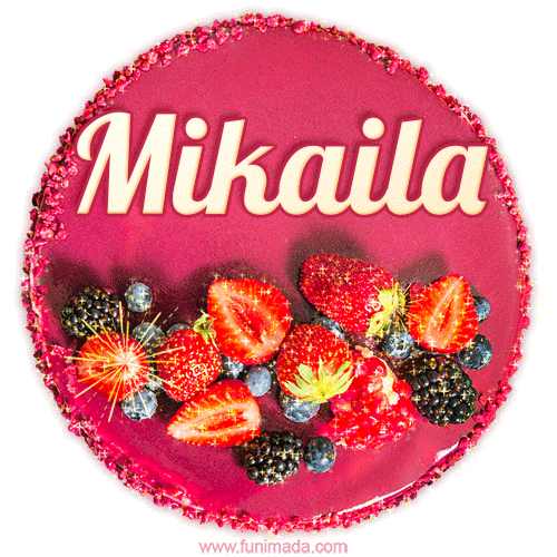 Happy Birthday Cake with Name Mikaila - Free Download