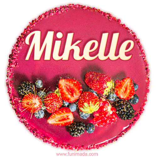 Happy Birthday Cake with Name Mikelle - Free Download