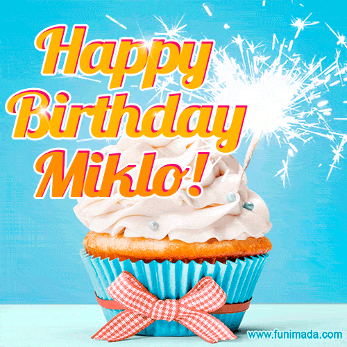 Happy Birthday, Miklo! Elegant cupcake with a sparkler.