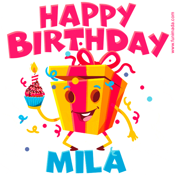 Funny Happy Birthday Mila GIF