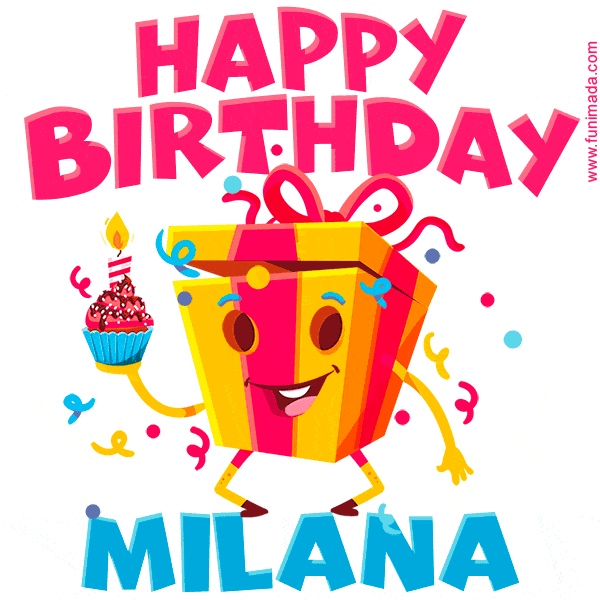 Funny Happy Birthday Milana GIF