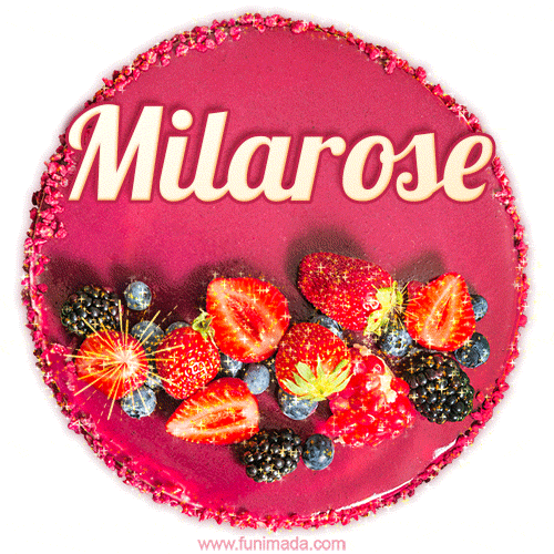 Happy Birthday Cake with Name Milarose - Free Download