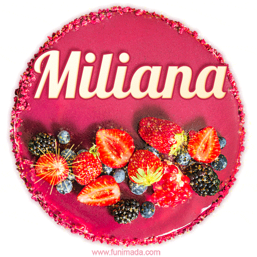 Happy Birthday Cake with Name Miliana - Free Download