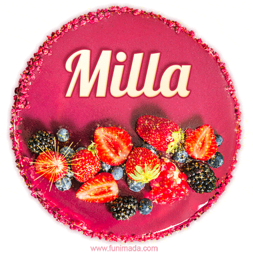 Happy Birthday Cake with Name Milla - Free Download