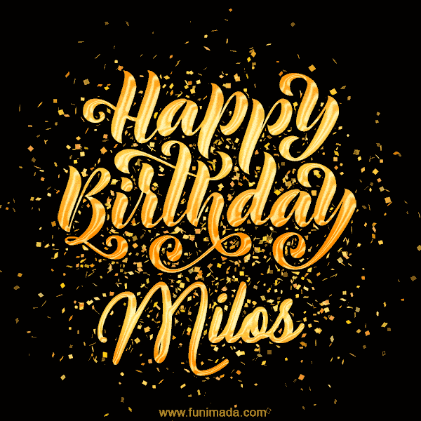 Happy Birthday Card for Milos - Download GIF and Send for Free