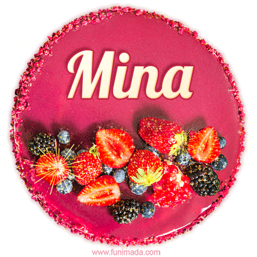 Happy Birthday Cake with Name Mina - Free Download