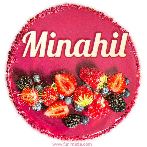 Happy Birthday Cake with Name Minahil - Free Download