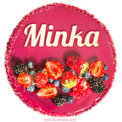 Happy Birthday Cake with Name Minka - Free Download