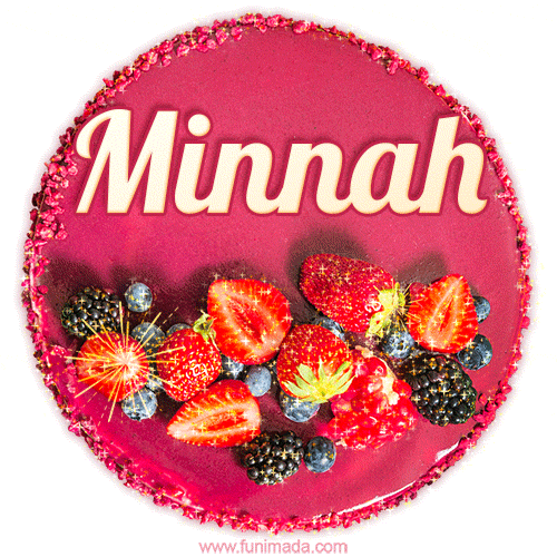 Happy Birthday Cake with Name Minnah - Free Download