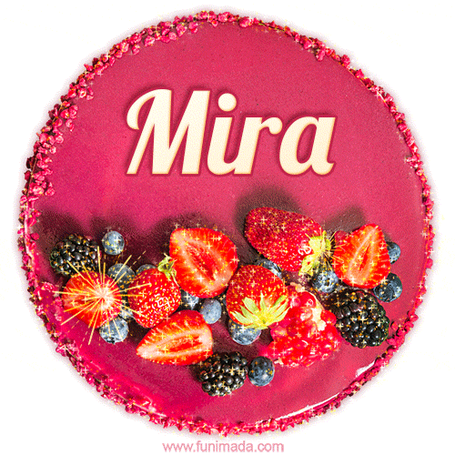 Happy Birthday Cake with Name Mira - Free Download