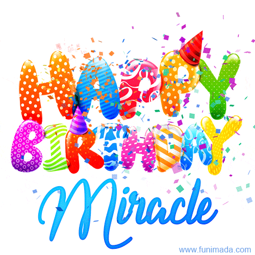 Happy Birthday Miracle - Creative Personalized GIF With Name