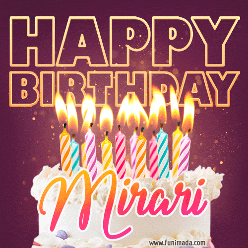 Mirari - Animated Happy Birthday Cake GIF Image for WhatsApp